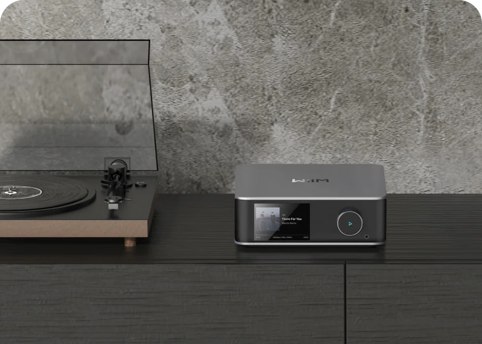 WiiM Ultra music streamer with 3.5-inch color touchscreen
